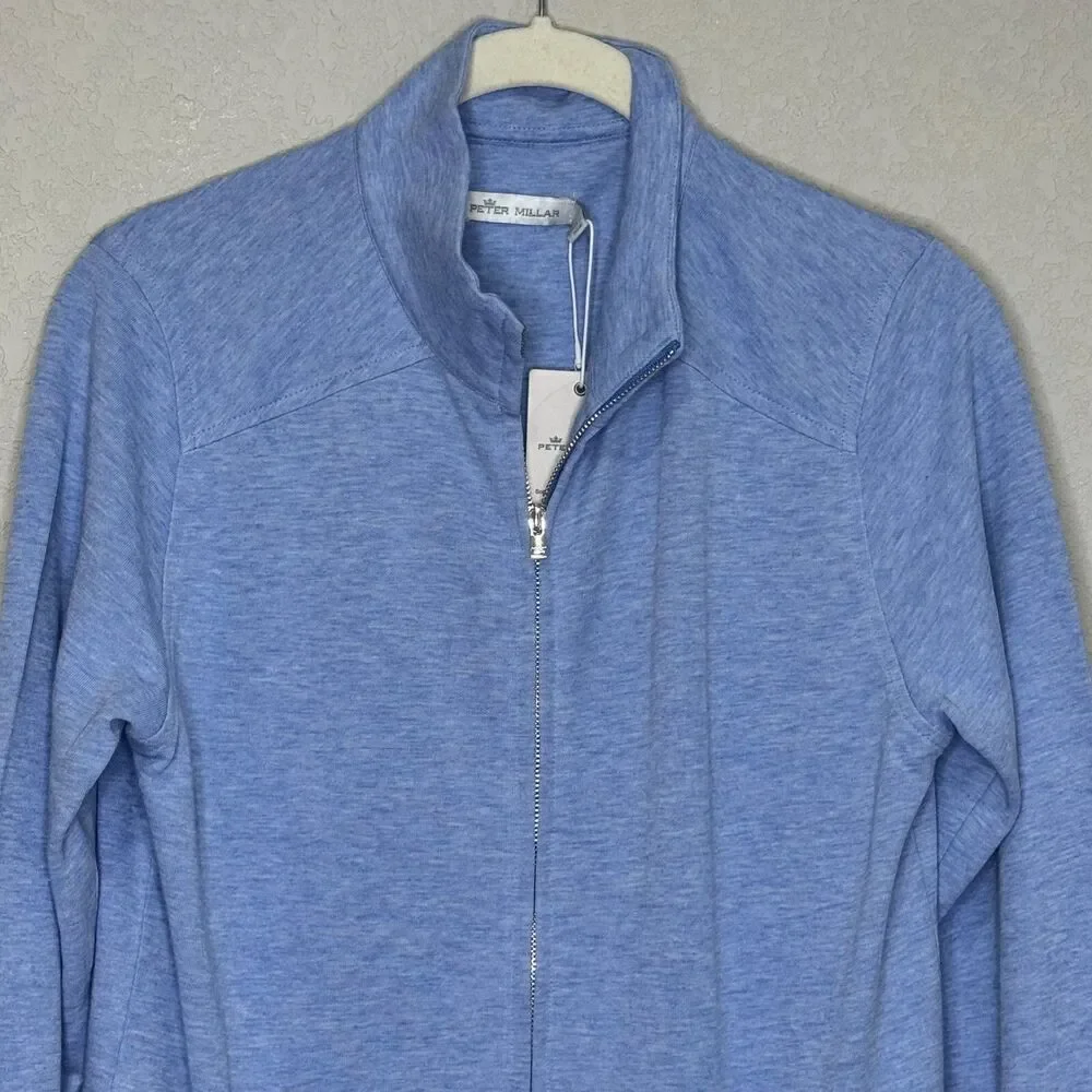Peter Millar Womens Jacket Size Small Light Blue Heather NEW Full Zip